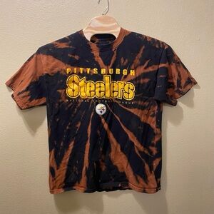 Men’s XL NFL Pittsburgh Steelers Spell Out Upcycled Bleached Tie Dye Shirt